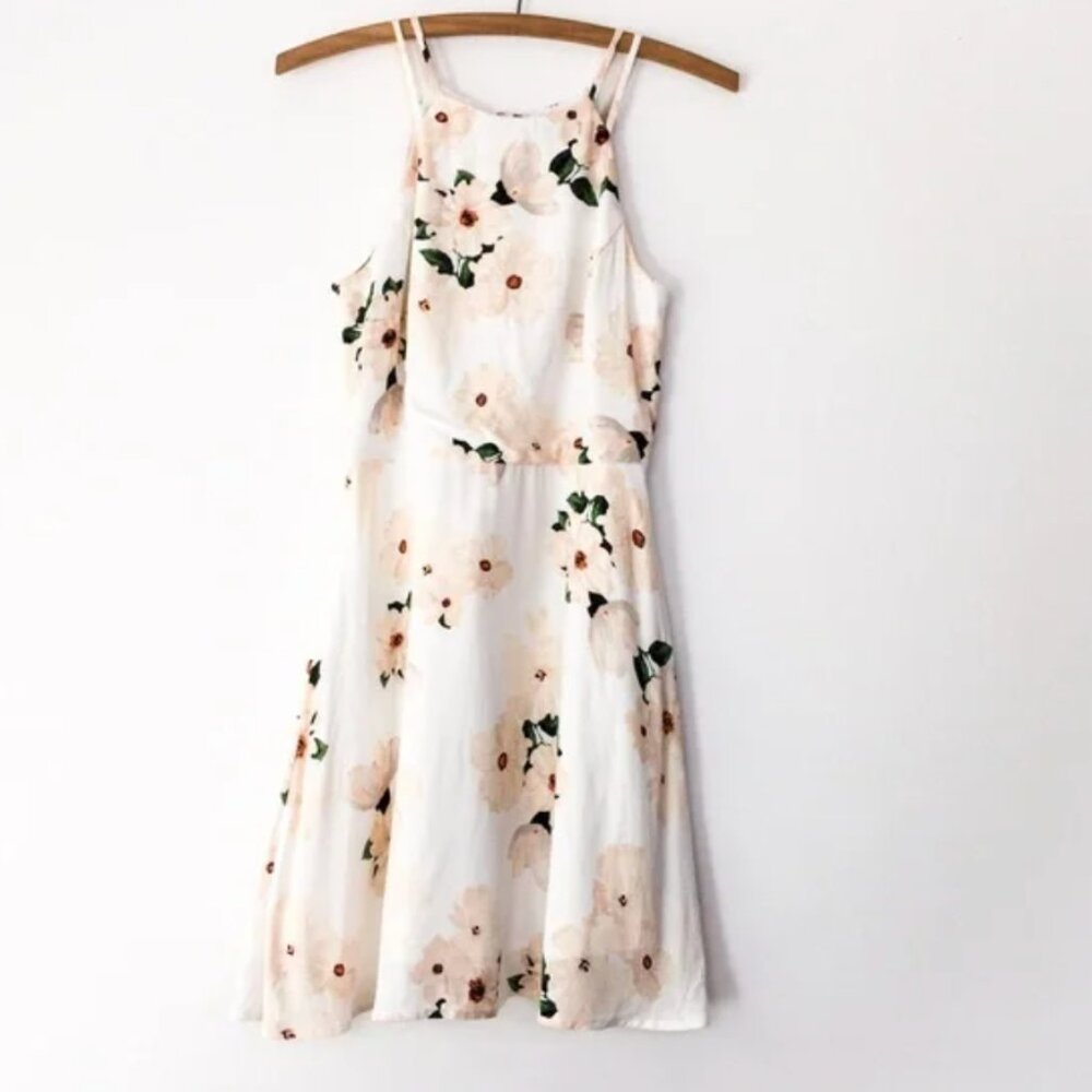 White Floral Mini Dress